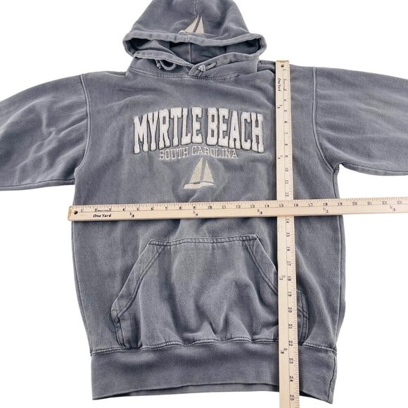 Myrtle Beach South Carolina U.S. Vintage Hoodie Sweatshirt Size 5 Gray Cotton Bl - Picture 3 of 5